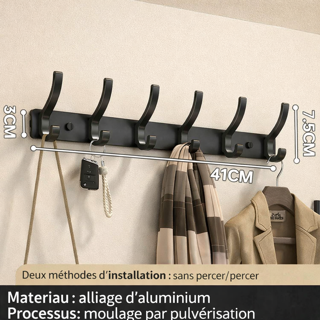 patère mural | Sans Perçage Aluminium