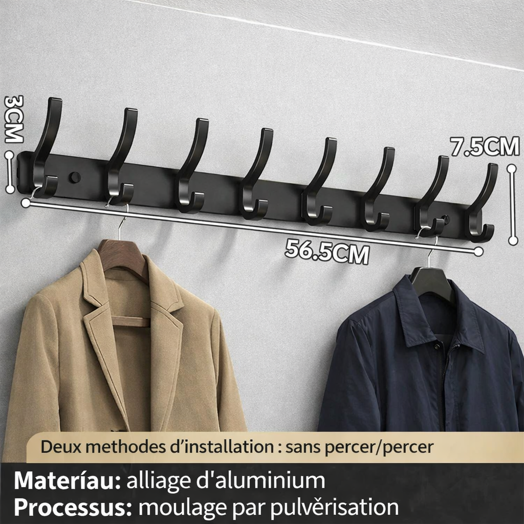 patère mural | Sans Perçage Aluminium