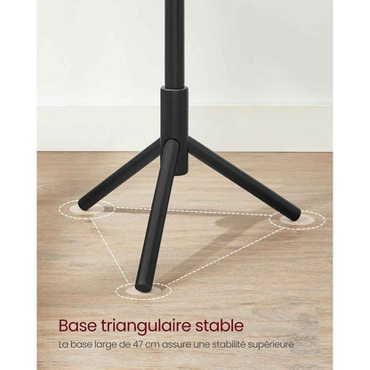 Détail de la base triangulaire du porte-manteau bois