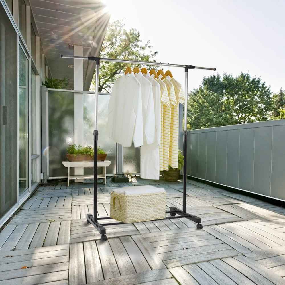 Porte-manteau mobile réglable utilisé en extérieur