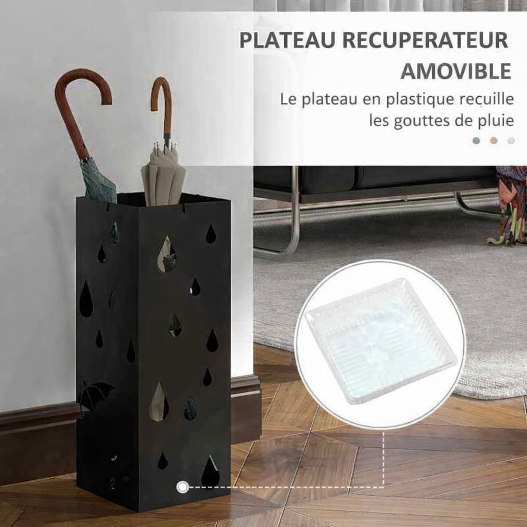 Porte parapluie avec plateau récupérateur d'eau intégré