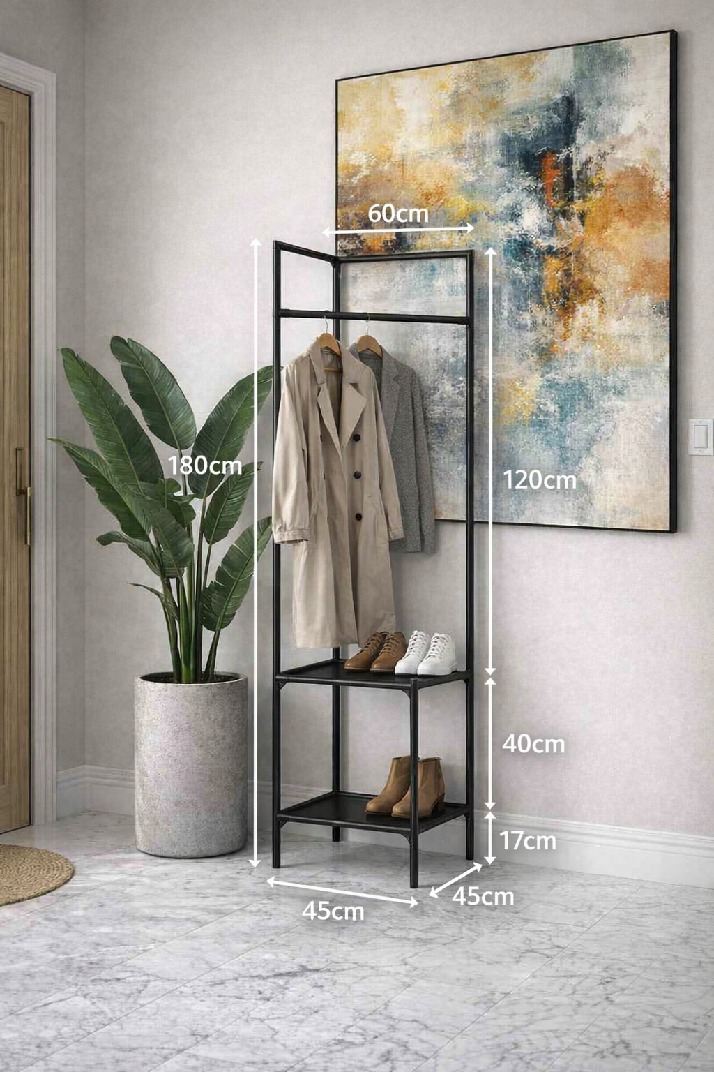 porte vetement entree mesure 60cm de large 180cm de haut
