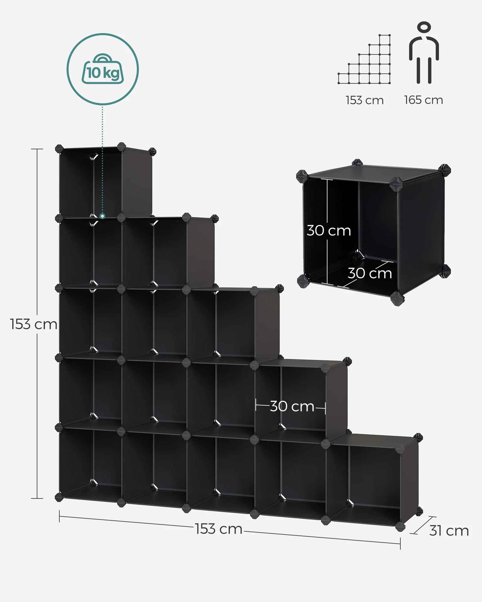 rangement chaussures avec mesures 