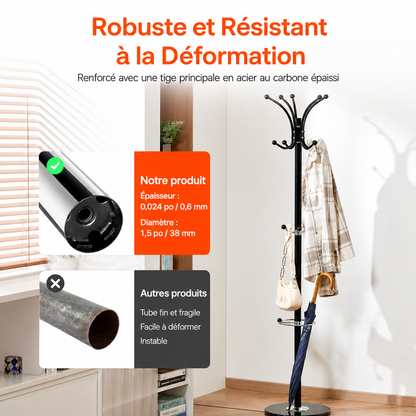 Porte manteau robuste et résistant à la déformation 