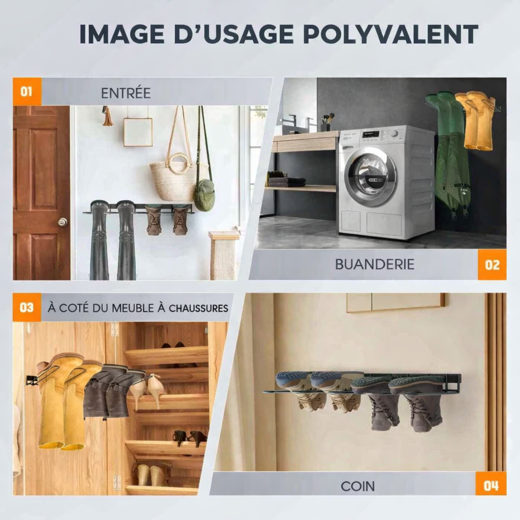 Support à chaussures murale pour divers pièce de la maison