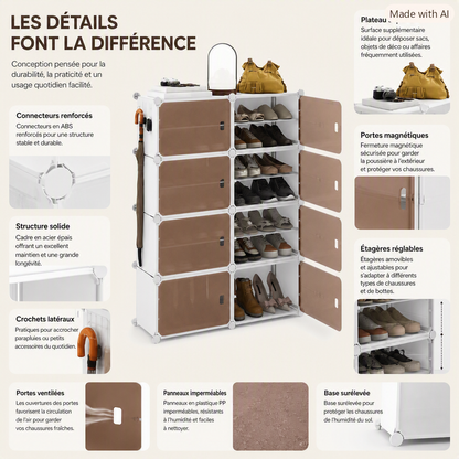 Visuel des détails des cubes de rangement