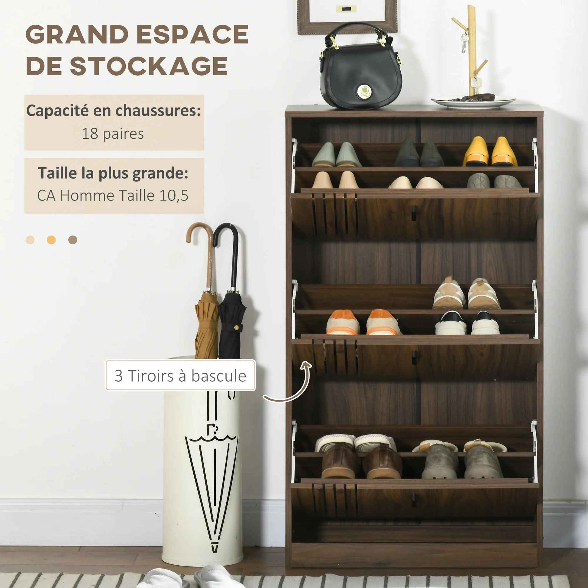 Visuel du meuble pour chaussure à grande capacité