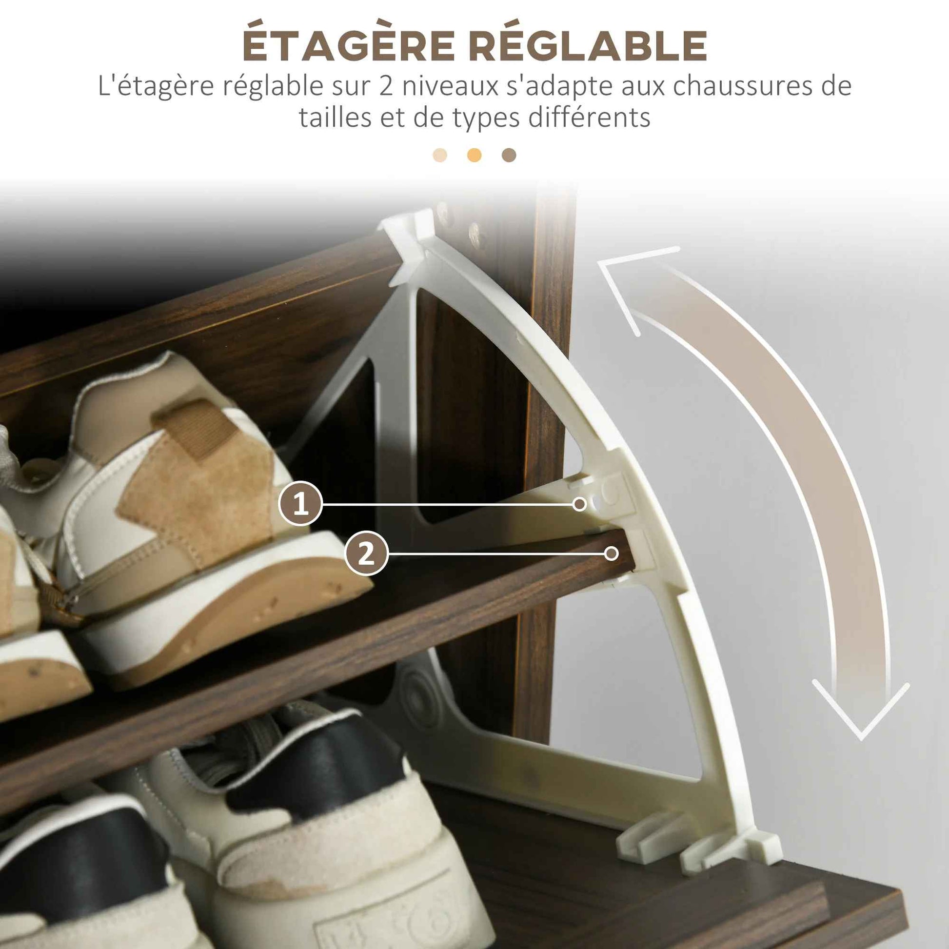 Visuel du meuble pour chaussures réglage 